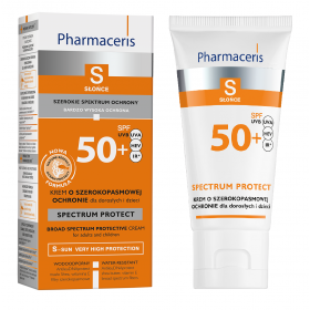 PHARMACERIS S KREM O SZEROKOPASMOWEJ OCHRONIE PRZED SŁOŃCEM SPF 50+, PPD 30, HEV, IR DLA DOROSŁYCH I DZIECI  SPECTRUM-PROTECT 50 ML