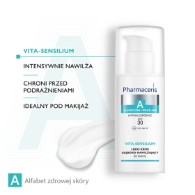 PHARMACERIS A VITA-SENSILIUM LEKKI KREM GŁĘBOKO NAWILŻAJĄCY SPF 30 DO TWARZY 50 ML