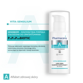PHARMACERIS A VITA-SENSILIUM LEKKI KREM GŁĘBOKO NAWILŻAJĄCY SPF 30 DO TWARZY 50 ML