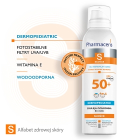 PHARMACERIS S EMULSJA OCHRONNA SPF 50+ DLA NIEMOWLĄT I DZIECI  SPRAY Z MULTIPOZYCYJNĄ APLIKACJĄ 360° 150 ML