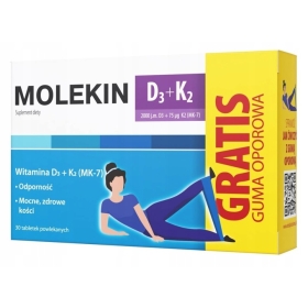 MOLEKIN D3 + K2 30 TABLETEK POWLEKANYCH + GUMA OPOROWA GRATIS