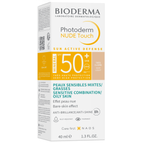 BIODERMA PHOTODERM NUDE TOUCH MINERAL SPF 50+ TRES CLAIRE BARDZO JASNY 40 ML