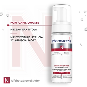 PHARMACERIS N PURI-CAPILIQMUSSE Delikatna pianka wzmacniająca naczynka do mycia twarzy i oczu 150 ml