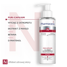 PHARMACERIS N PURI-CAPILIUM Żel kojący zaczerwienienia do mycia twarzy i oczu 190 ml