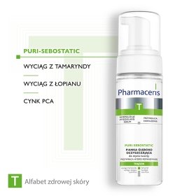 Pharmaceris T  PURI-SEBOSTATIC Pianka głęboko oczyszczająca do mycia twarzy 150 ml