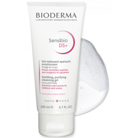 BIODERMA SENSIBIO DS+ GEL DELIKATNY ŻEL OCZYSZCZAJĄCY DO SKÓRY WRAŻLIWEJ Z ZACZERWIENIAMI 200 ML