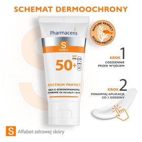 PHARMACERIS S KREM O SZEROKOPASMOWEJ OCHRONIE PRZED SŁOŃCEM SPF 50+, PPD 30, HEV, IR DLA DOROSŁYCH I DZIECI  SPECTRUM-PROTECT 50 ML