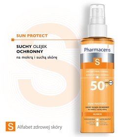 PHARMACERIS S SUCHY OLEJEK OCHRONNY SPF 50+ DO CIAŁA DLA DOROSŁYCH NA MOKRĄ I SUCHĄ SKÓRĘ  SUN PROTECT 200 ML