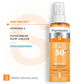 PHARMACERIS S SUCHY OLEJEK OCHRONNY SPF 50+ DO CIAŁA DLA DOROSŁYCH NA MOKRĄ I SUCHĄ SKÓRĘ  SUN PROTECT 200 ML