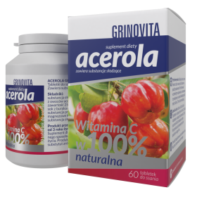 ACEROLA GRINOVITA NATURALNA WITAMINA C 60 TABLETEK DO SSANIA