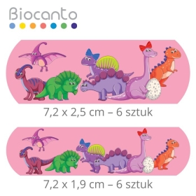 BIOCANTO CARE DINUSIOWY Zestaw RÓŻOWYCH plastrów 12 sztuk