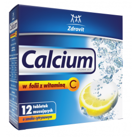 ZDROVIT CALCIUM W FOLII Z WITAMINĄ C 12 tabletek musujących