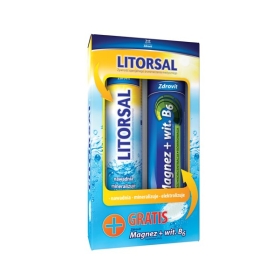 LITORSAL 24 tabletki musujące + MAGNEZ z WITAMINĄ B6 24 tabletki musujące