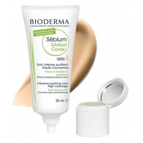 BIODERMA SEBIUM GLOBAL COVER KOLORYZUJĄCY KREM PRZECIWTRĄDZIKOWY Z KOREKTOREM 30 ml