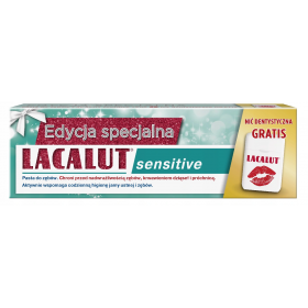 LACALUT SENSITIVE PASTA DO ZĘBÓW 75 ML CHRONI PRZED NADWRAŻLIWOŚCIĄ ZĘBÓW + NIĆ DENTYSTYCZNA