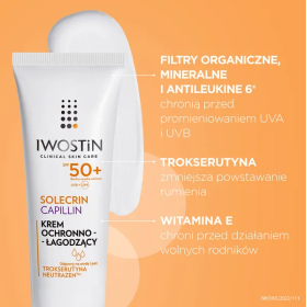 IWOSTIN SOLECRIN CAPILLIN KREM OCHRONNO-ŁAGODZĄCY SPF50 50 ML